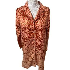 Natori Burgundy Silky Pajama Shirt Women’s Medium NWT